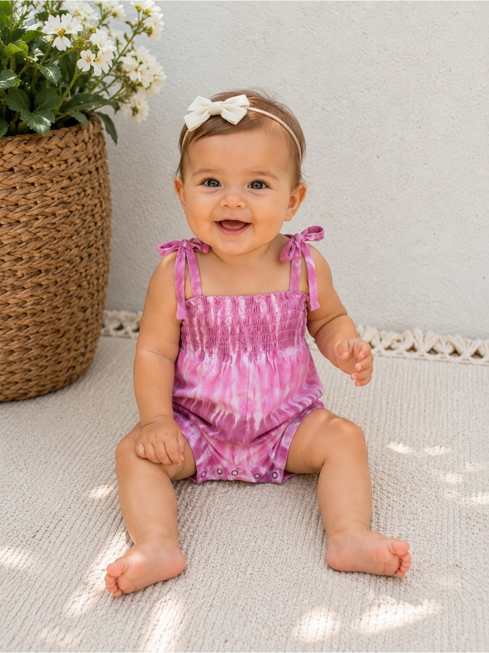 NWT Splendid Pink Tie-Dye Kids One‎ Piece 6-12